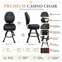 Chaise de casino pivotante Successor pour machine à sous, tabouret de casino, siège personnalisé avec logo pour hôtel et casino