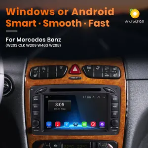 Junsun-reproductor Multimedia con Android y navegación GPS para Mercedes, Radio de coche 2DIN con RDS, Android, voz IA, Carplay, para Mercedes Benz CLK W209 W203 W463 W208