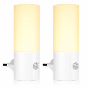 ไฟกลางคืนแบบเสียบปลั๊ก LED OEM ODM พร้อมเซ็นเซอร์ตรวจจับความเคลื่อนไหว แสงโทนอุ่น 2700K วัสดุ ABS เป็นมิตรกับสิ่งแวดล้อม ผู้ผลิตโคมไฟติดผนัง - Product Image 2