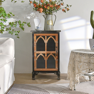 Vintage <b>Small</b> Solid <b>Wood</b> Accent Storage <b>Sideboard</b> Cabinet for Living Room Bedroom Kitchen & Farmhouse Use-Home Furniture - Product Image 3