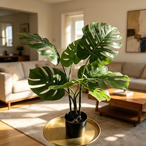 Follaje ornamental con patrón de caparazón de tortuga preservado, con tonos marrones y veteados, para decoración de terrarios exóticos, 80 cm. - Product Image 4
