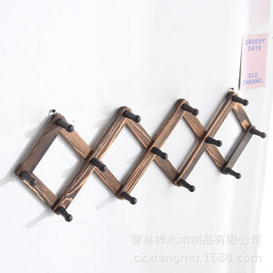 Porte-vêtements télescopique en bois, mural, rétractable, pour chambre à coucher, rangement de placard - Product Image 4