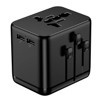 Cargador de Viaje Internacional USB GAN 2C1A de Tamaño Compacto, Enchufe Retráctil Múltiple y Adaptador de Viaje Universal AC