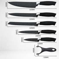 Ensemble de couteaux de cuisine modernes Santoku Chef en acier inoxydable, manche en bois, revêtement antiadhésif écologique, poignée réglable