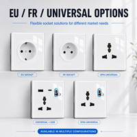 Lampe murale coulissante en verre blanc, interrupteur LED, prise universelle USB Type-C standard UE/Royaume-Uni, luxe IP20, maison, hôtel, bureau, villa