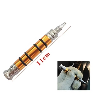 Marteau de réparation de bosses de voiture bicolore bleu-jaune avec poignée en caoutchouc + 3 stylos de tapotement, kit d'outils PDR 4 pièces pour débosselage sans peinture, garantie 3 ans - Product Image 6