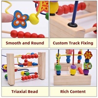 Jeu d'activité mathématique en bois pour bébé, labyrinthe de perles, jouet éducatif pour le développement des tout-petits et de la maternelle