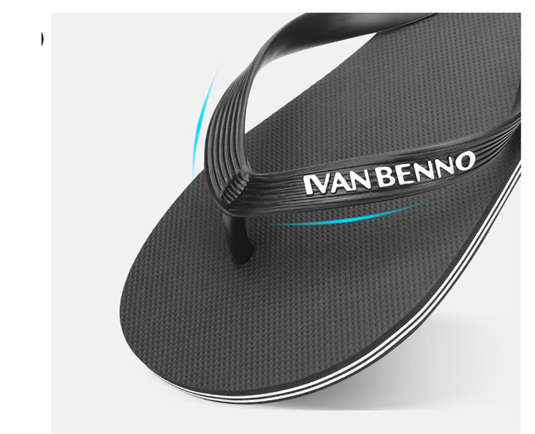 Summer Flip-Flops Embossing Logo On Strap Mens Bedroom Slippers Sandals Waterline Sole Mens Flip Flops