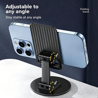 Support de téléphone et tablette portable en alliage d'aluminium rotatif à 360°, flexible, fin, pliable et réglable pour une utilisation sur bureau