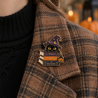 Broches en émail personnalisées pour Halloween, tout design, OEM, citrouille, fantôme, chauve-souris, badges de revers en métal moulé sous pression, vente en gros, approvisionnement direct usine