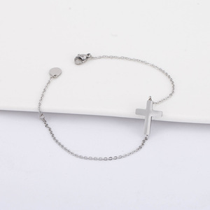 สร้อยข้อมือรูปกากบาท ไทเทเนียมสตีล รูปทรงเรขาคณิต ศาสนาคริสต์ ปรับขนาดได้ เครื่องประดับสำหรับผู้หญิง ของขวัญ - Product Image 1