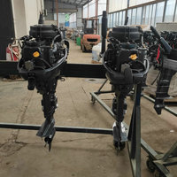 YAMABISI T4HP 4HP 75cc Mesin Tempel Kapal Bensin 2-Tak dengan Kontrol Remote/Tiller, Starter Elektrik+Manual - Baru untuk Berperahu