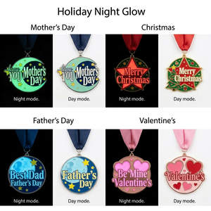 Medallas Luminosas Personalizadas Profesionales con Alas de la Victoria, Acabado en Plata Antigua, Brillan en la Oscuridad, <span class=keywords><strong>para</strong></span> Logros Atléticos - Product Image 3