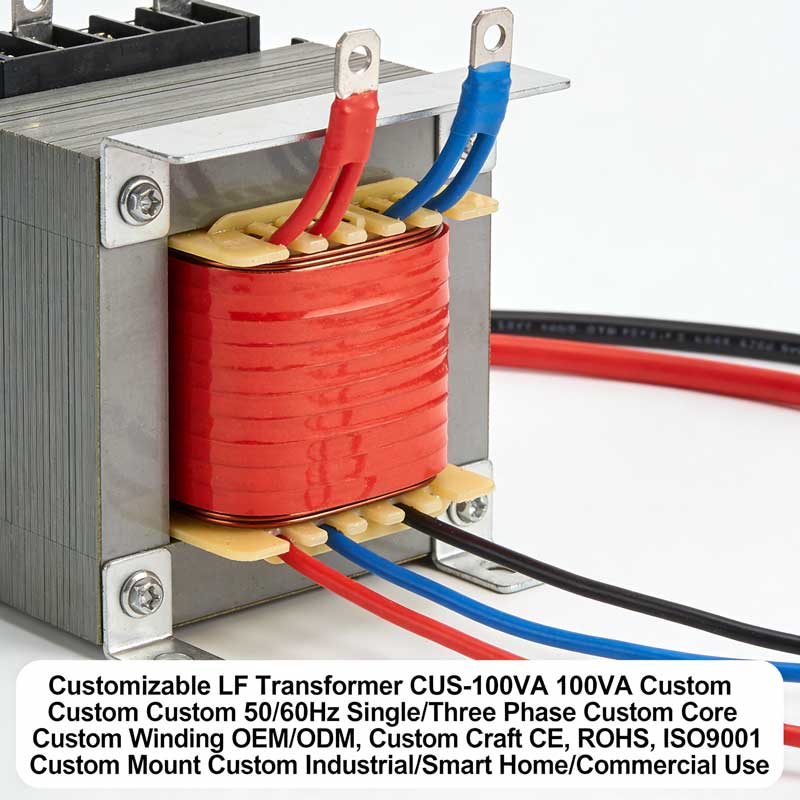 Transformateur LF CUS-100VA 100VA 50Hz 60Hz Monophasé Triphasé ODM