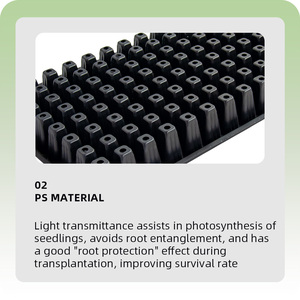 Plateau de semis <span class=keywords><strong>rectangulaire</strong></span> léger en plastique PP <span class=keywords><strong>à</strong></span> 102 alvéoles pour usage <span class=keywords><strong>extérieur</strong></span>, idéal pour la propagation des <span class=keywords><strong>plantes</strong></span>, avec couvercles inclus - Product Image 5