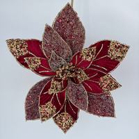 Rangkaian Bunga Poinsettia Buatan dari Polyester, Hiasan Pohon Natal, Dekorasi Rumah, Ukuran dan Warna Sesuai Pesanan, Dekorasi Natal yang Modis