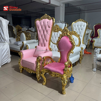 Chaises de trône de mariage modernes en fer métallique pour la décoration de mariage