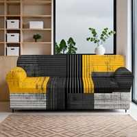 Günstige Sofabezüge vom Hersteller, Retro Gestreifter Geometrischer Sofaschutz, Dehnbarer Staubdichter Sofabezug