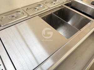 Most Popular Bar Shop Equipment Refrigerator Bartender Station Commercial Stainless Steel Cocktail Bar Station with Sink Ice <b>Bin</b> - Product Image 5