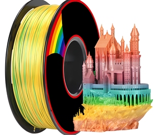 Filamento PLA Tricolor de Seda 22 Network, 1.75mm, Brillante, Multicolor Segmentado, Bajo Olor, Baja Deformación, Consumibles para Bricolaje - Product Image 2