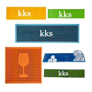 Precio competitivo Logotipo personalizado Tamaño Color Antideslizante Durable Pvc Barra de goma Mat Runner Barmat - Product Image 3