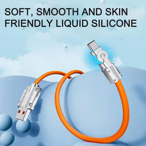 Línea de datos tipo C 120W carga rápida 6A 180 línea de carga ultrarrápida giratoria para WESOPRO <span class=keywords><strong>TV</strong></span> Stick negrita silicona alargada - Product Image 2