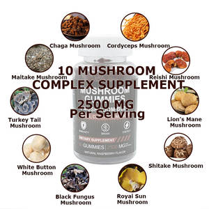 Fabricant de Gummies aux Champignons Certifiés GMP, Marque Privée Personnalisée, Formule 10 Champignons, Vente en Gros, Faible MOQ, Complément pour le Bien-être Cérébral - Product Image 3