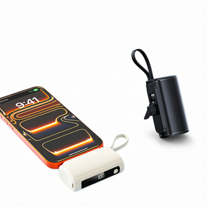 Cargador Portátil Mini Capsule de 10000 mAh con Carga Rápida PD de 22.5 W, Manos Libres, con Cable, Soporte para Teléfono y Pantalla Digital - Product Image 1