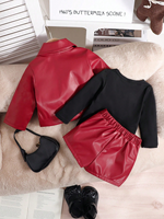Ensemble trois pièces preppy pour fille, style western tendance et international