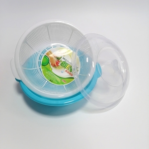 カバー付きふるい家庭用カラーキッチンウォッシュふるいプラスチック野菜フルーツラウンドプラスチックホームキッチン3L - Product Image 4