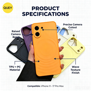 Coques de téléphone portable antichoc et antidérapantes en TPU souple Ripple Wave, motif paysage urbain de luxe, pour IP17ProMax, vente en gros, plusieurs couleurs unies, en vrac - Product Image 1