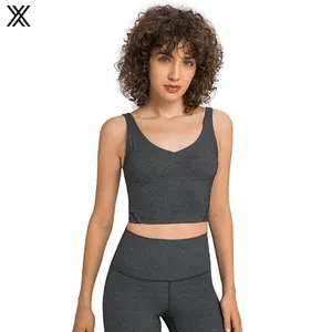 New Design U Back Breathable Crop Removable Padding Women's Tank Tops Low MOQ