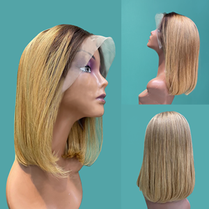 Peluca de Bob corto ondulado de encaje de grado superior, peluca con malla frontal de cabello brasileño de 10-12 pulgadas, peluca de cabello humano real sin procesar Virgen Remy 100% - Product Image 4