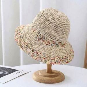 Wholesale Crochet <b>Straw</b> <b>Hat</b> <b>Summer</b> Hollow Sun <b>Hat</b> Breathable Wide Brim Knitted <b>Straw</b> Bucket <b>Hats</b> for Women - Product Image 3