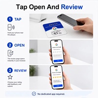 Porte-cartes NFC transparent en acrylique de 12 cm pour la collecte d'avis Google, compatible avec les lecteurs RFID ISO14443A 1356 MHz