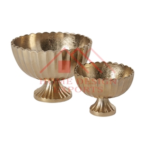 Vente chaude Centres De Table De Mariage Piédestal En Laiton Pots De Fleurs Bol pour Centres De Table Décorations De Haute Qualité En Métal Or - Product Image 6