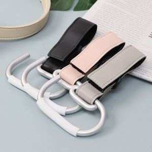 Adjustable PU Leather Stroller <b>Hook</b> Aluminum Baby Pushchair Hanging <b>Hook</b> Pram Hanger <b>Clip</b> for Shopping Bags Diaper Bags - Product Image 4