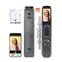 Cerradura Inteligente de Alta Seguridad con Reconocimiento Facial 3D, WiFi Tuya, Nube, Totalmente Automática, Biométrica, Huella Digital, Cerradura Digital para Puerta de Aleación de Aluminio