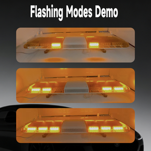 Barra de Luces de Advertencia <span class=keywords><strong>CIGO</strong></span> de 56 LED, Luz Estroboscópica Ámbar de Emergencia para Camión de Remolque con Sirena y Altavoz de 200w - Product Image 3