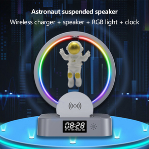 Alta calidad fuerte 5W RGB <span class=keywords><strong>LED</strong></span> levitación magnética astronauta atmósfera noche reloj despertador altavoces para actividades al aire libre - Product Image 3