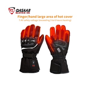 Gants de ski chauffants électriques pour l'hiver, en cuir PU, alimentés par batterie, pour motoneige, moto, motard, course, conduite - Product Image 2