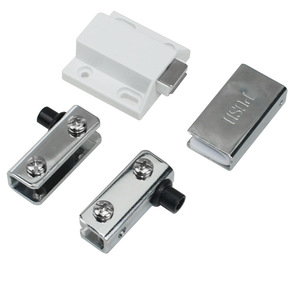 Magnetic Door Catch For Glass Cabinet Doors Single Double Door No <b>Drilling</b> Required Iron Steel With Plastic Minimalist Design - Product Image 2