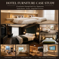 Hochwertiges Modernes Massivholz-Bett für Hotels und Ferienwohnungen, Standardzimmer, Großes Doppelbett, Apartment-Bett mit integriertem TV-Schrank