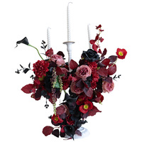 Ensemble de décoration de bougeoirs en soie de style européen pour la floriculture, la décoration intérieure, les tables de cheminée, les mariages, les anniversaires et la photographie
