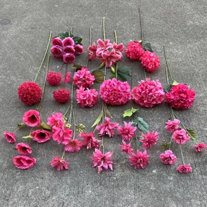 La decorazione di fiori da sposa IFG fornisce varietà di lusso fushia fiori artificiali rosa caldo