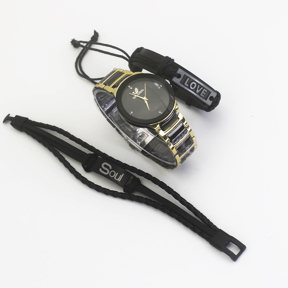 Black watch+bracelet