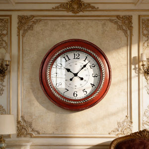 Orologio <span class=keywords><strong>da</strong></span> <span class=keywords><strong>Parete</strong></span> Stile Country Francese Verde Chiaro Effetto Invecchiato Dettaglio Corda Bianca Movimento al Quarzo Silenzioso Materiale Plastico per Soggiorno - Product Image 4