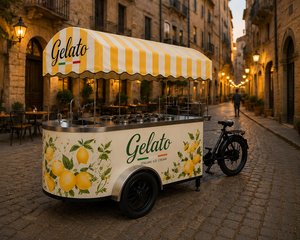 Carrito de Gelato Móvil Usado, Estilo Antiguo, Futurista, Alienígena, Espacial, Galáctico, Estrellado, Soleado, Lluvioso, Nevado, Ventoso, Tropical, Ártico, Desértico, Selvático - Product Image 1