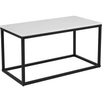 Carsara — table basse blanche en marbre naturel, cadre rond en métal, nid en acier, blanc