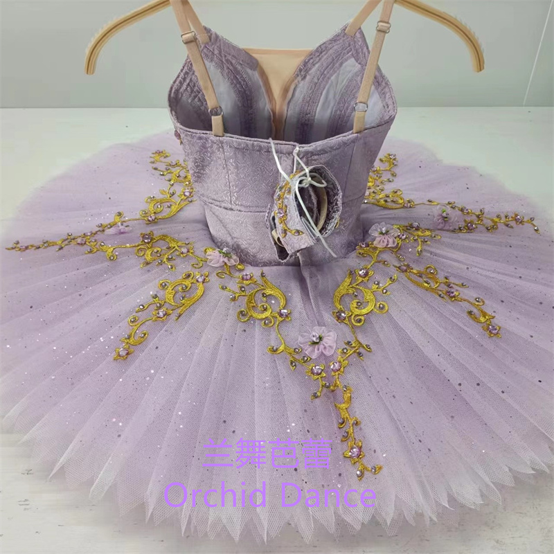 Изысканный размер под заказ, Высококачественная Профессиональная детская одежда для взрослых девочек, одежда для соревнований, сиреневая балетная пачка